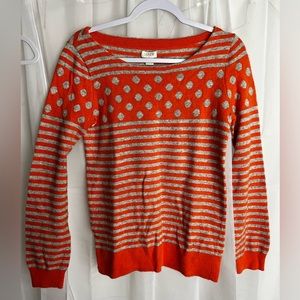 JCrew Women’s Sweater Orange / Gray Size Small